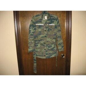 Gap Woman Utility Miliatary Jacket Belt Camo Camouflage Vintage SIZE XS